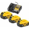 DCB1104P3 DEWALT XR NABÍJEČKA + 3 X 18V BATERIE S KAPACITOU 5,0 AH