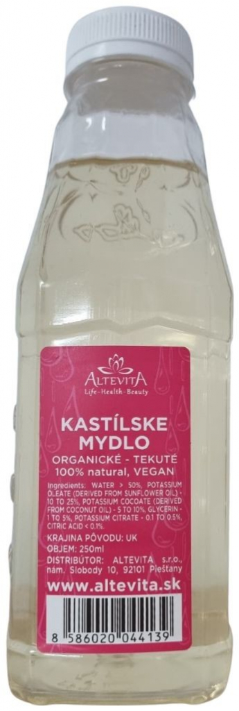 Altevita organické tekuté kastílske mydlo 100% natural 500 ml od 3,99 € -  Heureka.sk