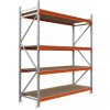 Majster Regál Kovový regál LONGSPAN 200x240x60-4-DTD, Pozinkované/Oranžová