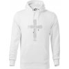 Jesus kríž štetcom - Mikina pánska Cape s kapucňou - XL ( Biela )