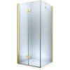 MEXEN/S - Sprchovací kút zalamovací Lima 90x90, číre sklo, zlatý + vanička 856-090-090-50-00-4010