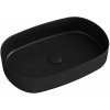 Isvea Infinity umývadlo 55x36 cm oválny pultové umývadlo čierna 10NF65055-2N