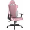 Herná stolička DXRacer GLADIATOR ružovo-biela, látková