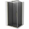 Mexen Velar, sprchový kút s posuvnými dverami 130 x 80 cm, 8mm šedé sklo, zlatá lesklá, 871-130-080-41-50