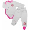 2-dielna sada G-baby body dl. rukáv zap. bokom + polodupačky Pony Farm, sivá