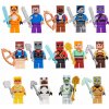 Figúrky, stavebnice panáčik MineCraft - mega sada 14 figúrok, meče, luky, kyjaky