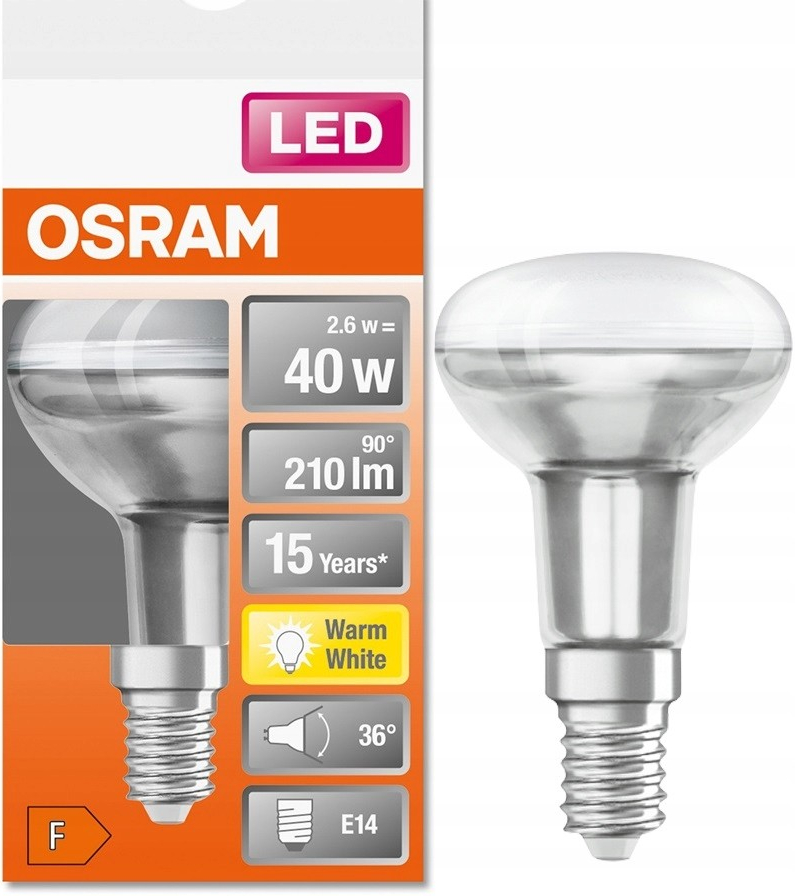 Osram LED STAR R50 E14 2,6W/827 SR5040W teplá