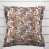 Biante Dekoračná obliečka na vankúš s lemom PML-036 Popínavé kvety na hnedom 40 x 40 cm