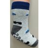 Chlapčenské froté ABS ponožky SF005 - 23-26 / bledošedá/tmavošedá
