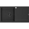 Mexen Leo, drez granitový 900x500x190 mm, 1-komorový, čierna-strieborná metalíza s čiernym sifónom, 6501901010-73-B