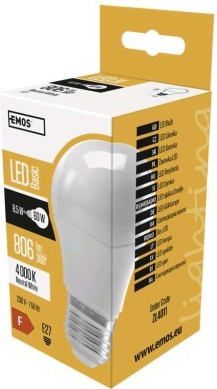 Emos ZL4011 LED žiarovka Basic A60 8,5W E27 neutrálna biela