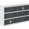 Detská komoda so 6 zásuvkami, DREAM BIG