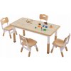 Stolik I Krzesełka Dla Dzieci Zestaw 120x60x48,2-57,2CM Ergonomiczny Styl