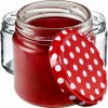 Kadax Zavarovacie poháre s viečkom Lerma 50 kusov viečko so vzorom červeného hrášku 200 ml