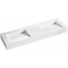 CERANO - Umývadlo z liateho mramoru Piano - nástenné - biela matná - 153x44 cm CER-8050BD80374