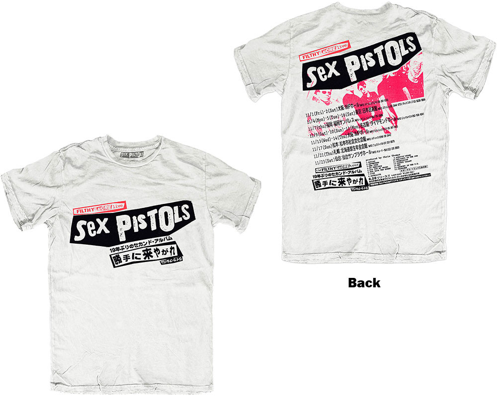 Sex Pistols tričko Filthy Lucre Japan biele