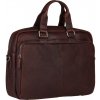 BURKELY Kožená taška na notebook Burkely Luca tm. hnědá