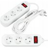 Predlžovací Kábel s prepäťovou ochranou Smartled 3 m, 3 ks zásuviek, biely