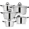 Sada riadu DALIE 10 dielna – nerezové kastróly so sklenenými pokrievkami