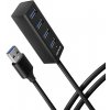 AXAGON HUE-M1AL, 4x USB 3.2 Gen 1 MINI hub, kovový, kábel USB-A 1.2m HUE-M1AL