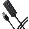 AXAGON HUE-M1AL, 4x USB 3.2 Gen 1 MINI hub, kovový, kabel USB-A 1.2m HUE-M1AL