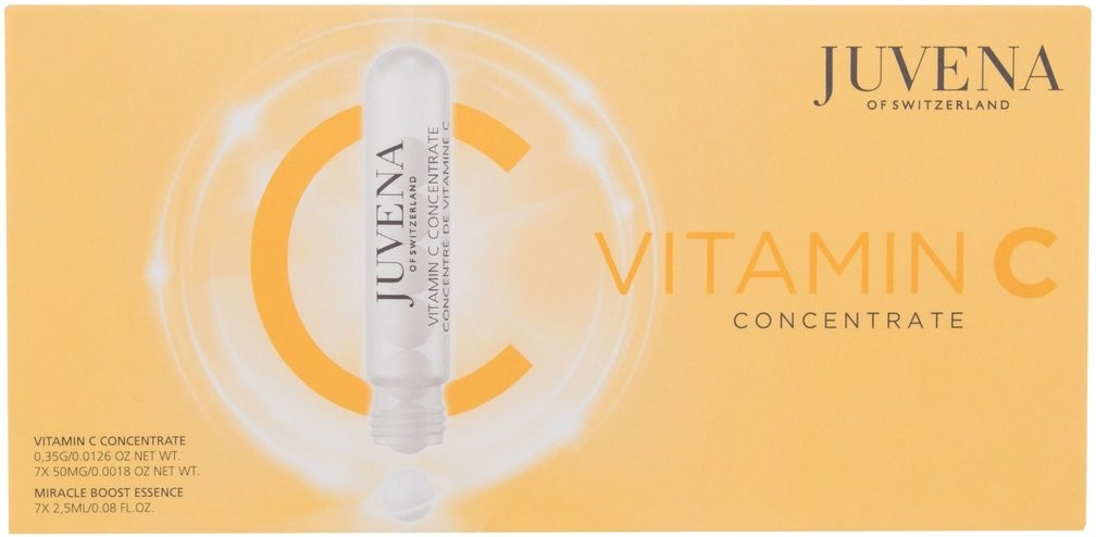 Juvena Vitamin C Concentrate pleťové sérum Vitamin C Concentrate 0,35 g + pleťová esence Miracle Boost Essence 7 x 2,5 ml darčeková sada