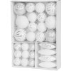 Gule MagicHome Vianoce, sada, 31 ks, 5-6-8-12 cm, bielo-strieborné, na vianočný stromček