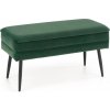 Halmar Čalúnená lavica s úložným priestorom Velva - tmavozelená / čierna