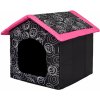 Stanislaw Jurga PillowPrim búda pre psov jaskyňa pre psov domček pre mačky jaskyňa pre domácich miláčikov XL - 60x55 cm ružová strecha