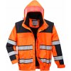 PORTWEST HI-VIS BOMBER CLASSIC 3v1 C466 / Zateplený reflexný bomber 3v1 - HV oranžová/čierna XS