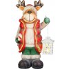 Dekorácia MagicHome Vianoce, vianočný sob s lampášom, LED, 17x22x43 cm