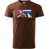 Slovenské hory - Klasické pánske tričko vyššej gramáže - S ( Čokoládová )