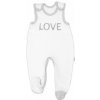 Baby Nellys Dojčenské bavlnené dupačky Love biele