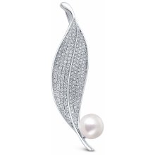JwL Luxury Pearls perlová brošňa lístoček 2v1 JL0701