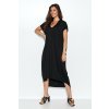 Dlhé asymetrické šaty oversize NU387 | čierna NU387 - 44/46 NU387