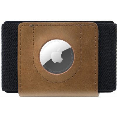 Kožená peňaženka FIXED Tiny Wallet for AirTag z pravej hovädzej kože, (hnedá) FIXWAT-STN2-BRW