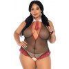 Leg Avenue Schoolgirl Crothless Fitness Teddy Plus Size