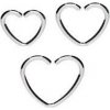 Titánový piercing do nosa Daith Heart 1mm 1ks