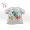 Takoy Panel so strihom na ušitie oblečenia pre hračky zvieratká tričko Basic - srdcia svetlé 1-NT-3558