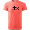 Ježíšova ryba - Klasické pánske tričko vyššej gramáže - 4XL ( Korálová )