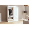 Marpol Biela šatníková skriňa so zrkadlom Phani 160 cm