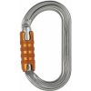 Oválna karabína Petzl OK šedá triact lock