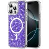 Techsuit Sparkly Glitter MagSafe kryt na iPhone 16 Pro – fialový
