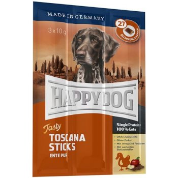 Happy Dog Tasty Toscana Sticks kačacie tyčinky 3x10g
