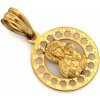 Zlatý prívesok 585 okrúhly medailónik Matka Božia 0.68g