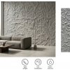 Biely 3D kamenný obklad – imitácia skaly / kameňa reliéf panel na stenu LUMA