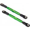 Rustler 4×4: Traxxas nastaviteľná ojnička závesu 73 mm hliníková, zelená (2 ks)