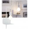 Paulmann | Paulmann 79812 - 1xE27/40W Nástenné svietidlo CALVANI s policou a USB, 230V, biele | W4783