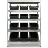 Majster Regál Nitová polica 4L 180x120x45 GALVA+Ergobox 5 čierna, Čierna