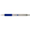 Guľôčkové pero, 0,24 mm, stláčací mechanizmus, nehrdzavejúca oceľ, modré telo, ZEBRA F402, modrá